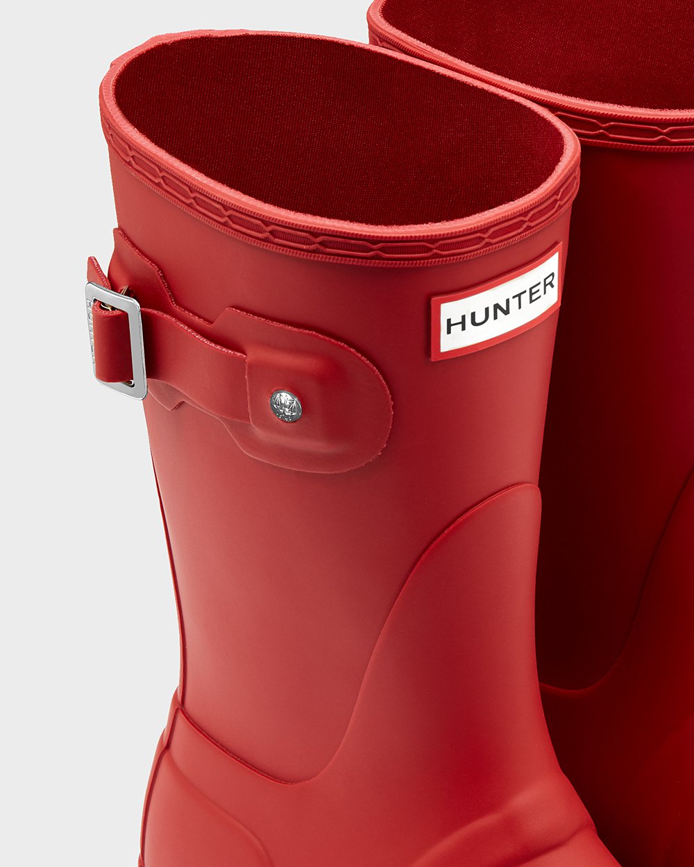 Womens Hunter Original - Short Rain Boots Red - 6739-JTKAQ